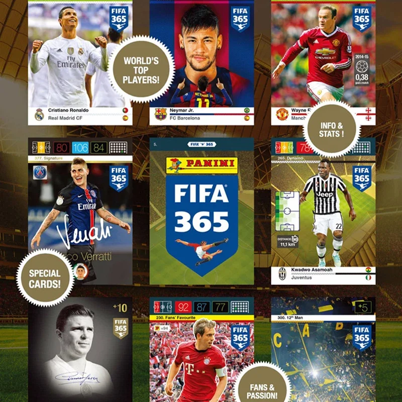بانيني الرسمية FIFA 365 2016، 5 عبوات من بطاقات تجارة كرة القدم، مجموعة عتيقة
