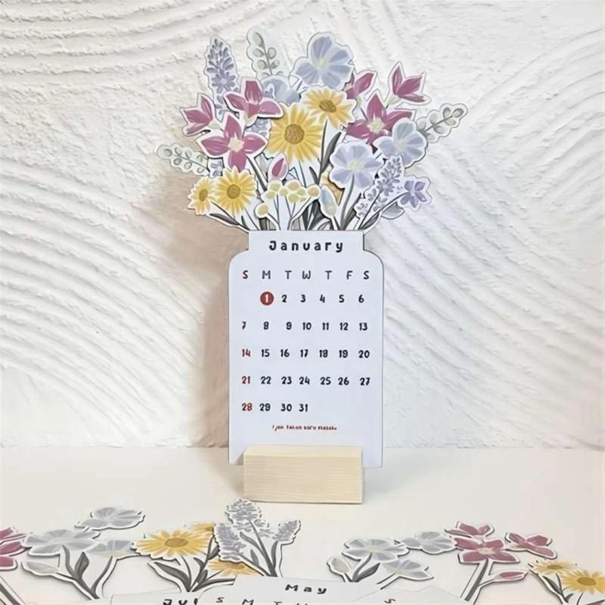 2024 Calendar,2024 Bloomy Flowers Desk Calendar