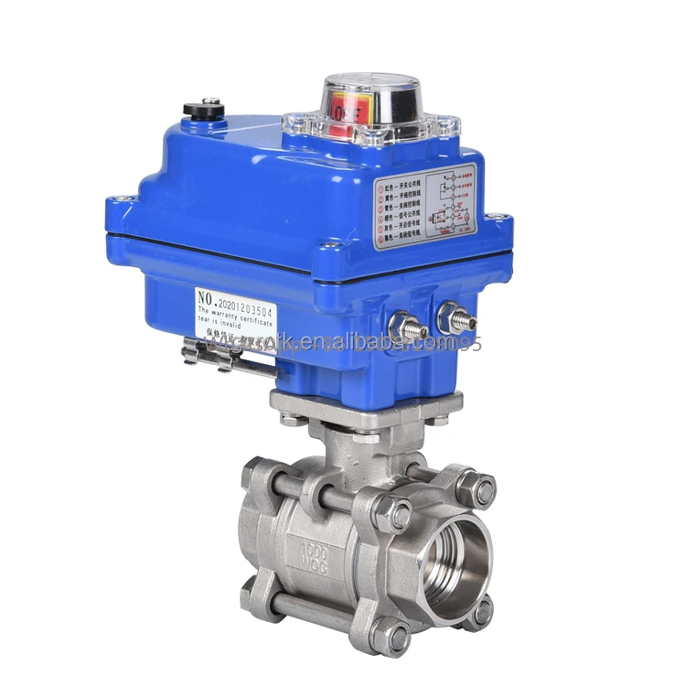 

High-Pressure AC220V Mini Electric Motorized 3-Piece Ball Valve with Double Union Actuator Water Media OEM Customizable
