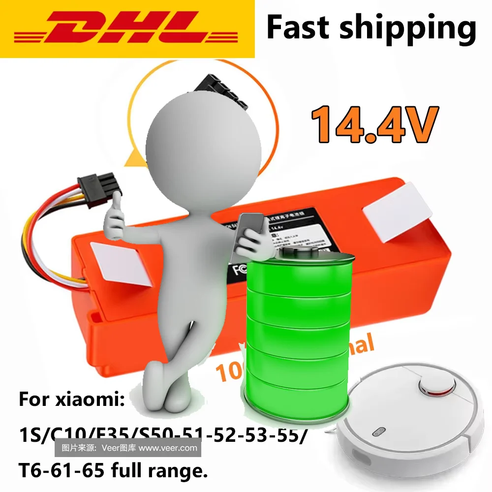 

100% Original BRR-2P4S-5200S Robotic Vacuum Cleaner Replacement Battery For Xiaomi Roborock S55 S60 S65 S50 S51 S5 MAX S6 Parts