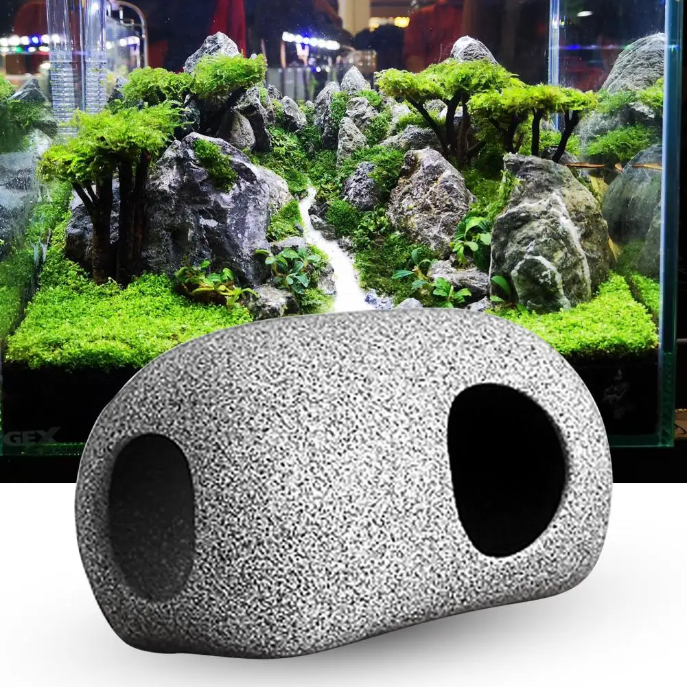 High Quality  Aquarium Cave Clay Hiding Breeding Fish Rock House Professional Creative Spawning Cave Fish Tank Decor