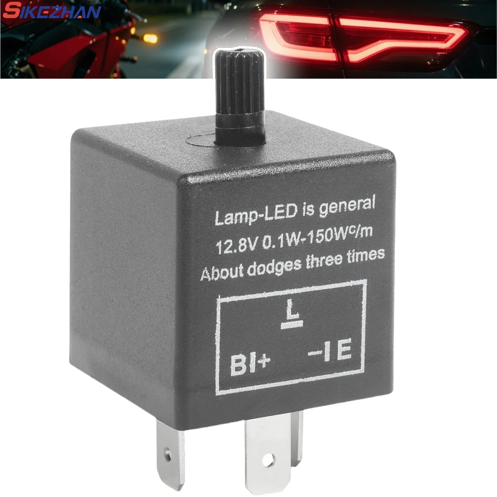 12 V 3-poliges einstellbares LED-Blinkrelais, Motorrad-Blinker, LED-Blinkkonverter, Werkzeug, Elektronik-Regler-Set