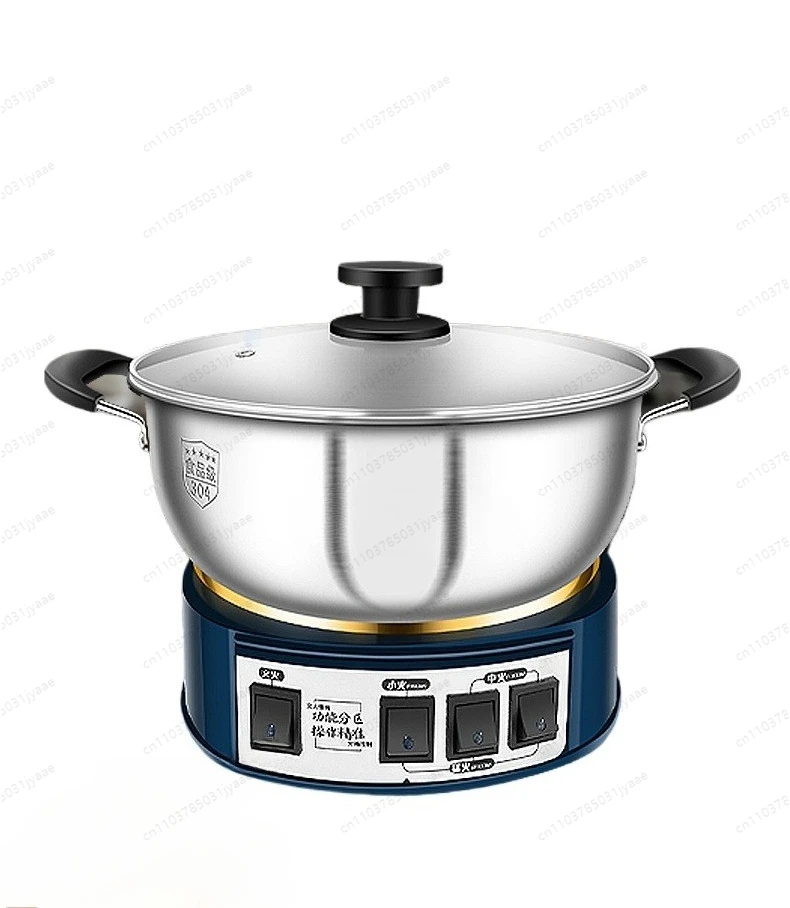 

Multifunctional Timed Electric Cooking Pot and Frying Integrated Pot for 2 To 3 People Uncoat Household Stainless Steel Hot Pot