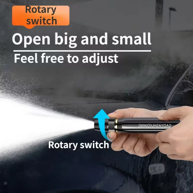 Portable High-Pressure Water Gun 7 Spray Modes Ergonomic Grip Battery-Free Black Gold Lightweight Durable for Car Wash Garden - Image 3