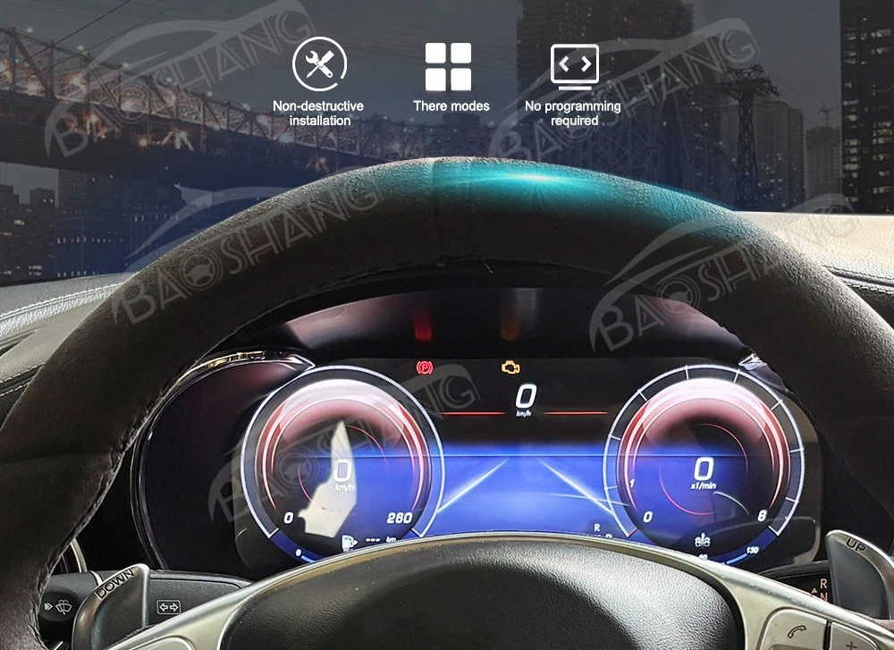 New Upgrade Car Digital Dashboard Speedometer Display for GLC/C-Class 2016-2020 LCD Instrument Panel