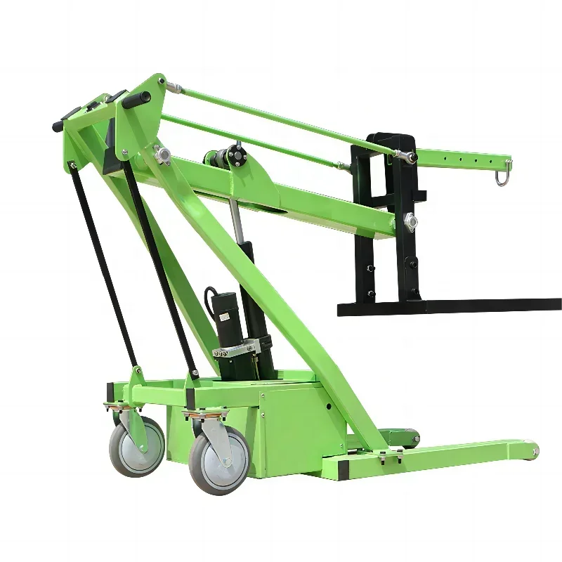 Hand-push folding boom truck, fork type small olecranon clamp crane on sales