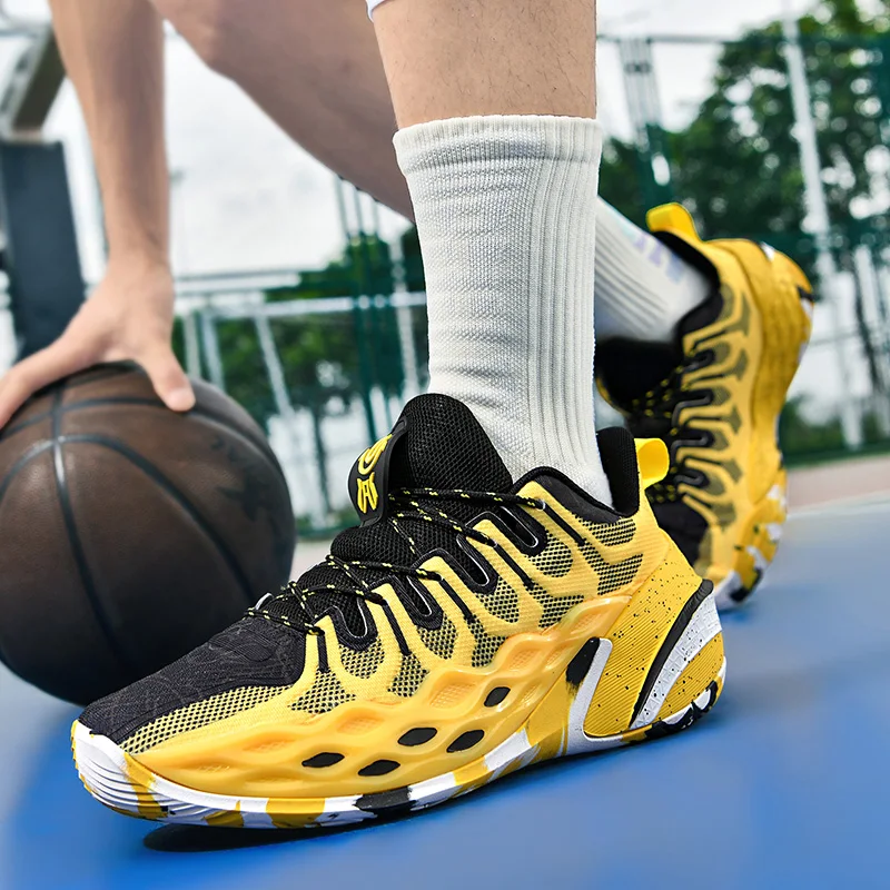 

Баскетбольная обувь для мужчин и женщин. Дышащая амортизирующая противоскользящая износостойкая студенческая спортивная обувь на мягкой подошве.