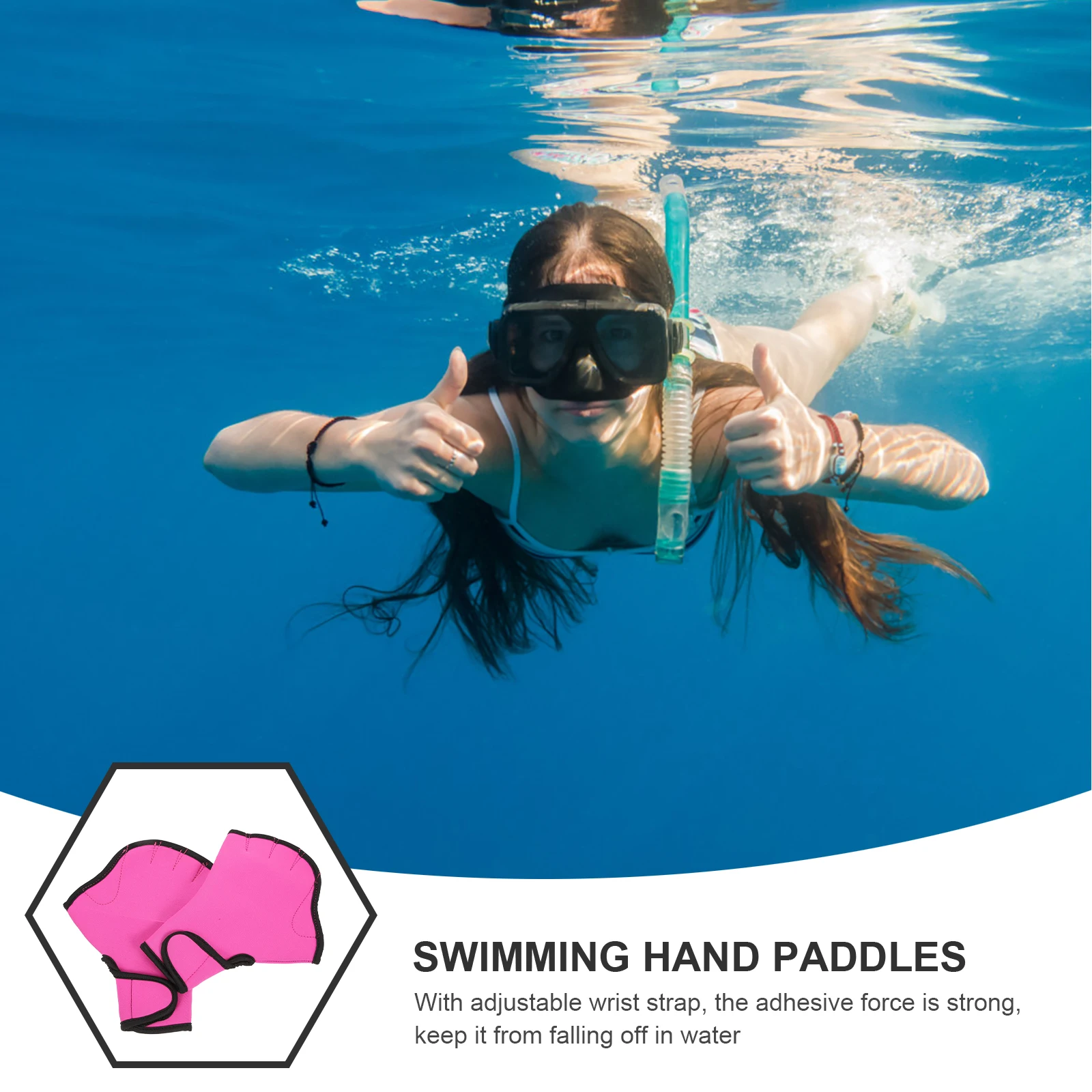 

1 Pair Nylon Swim Mitts Swimming Training Gloves Durable Water Gloves For Diving Fitness Breathable Hand Paddles Pool Exercise