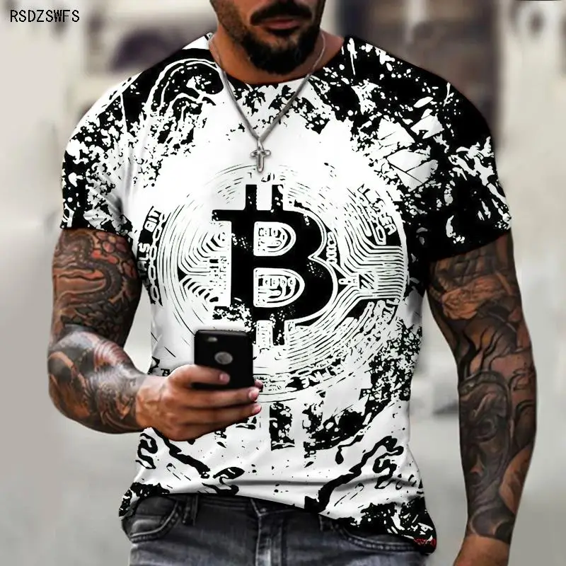 Summer Men's Oversized T-shirt Brand B 3D Printing Clothing Retro T-shirt Petticoat Men's Summer Street Fashion Sports Top