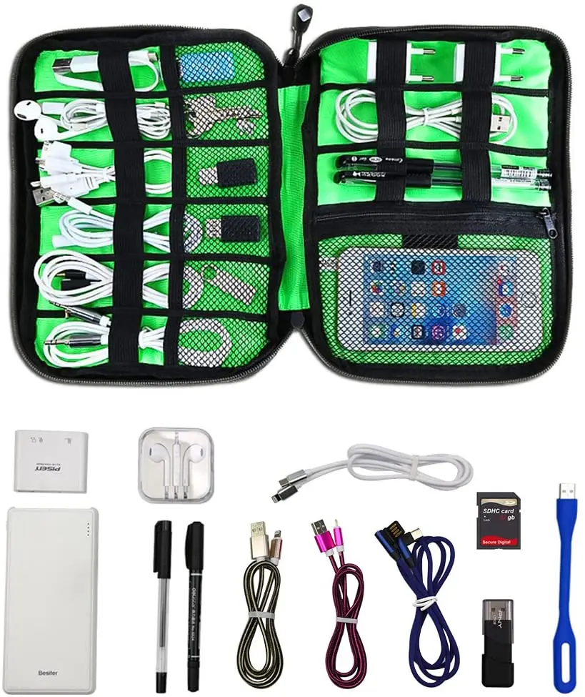 Cable Organizer Storage Bag System Kit Case USB Data Cable Earphone Wire Pen Power Bank SD Card Digital Gadget Device Travel Bag