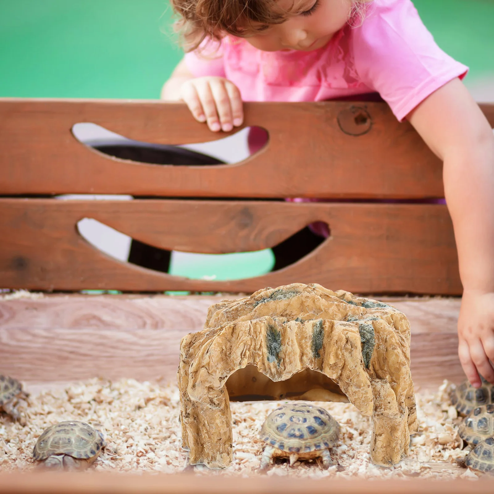 

Turtle Resin Climbing Platform Cave Natural Shelter for Reptile Snake Habitat Fish Tank Ornament Realistic Turtle Rest Habitat