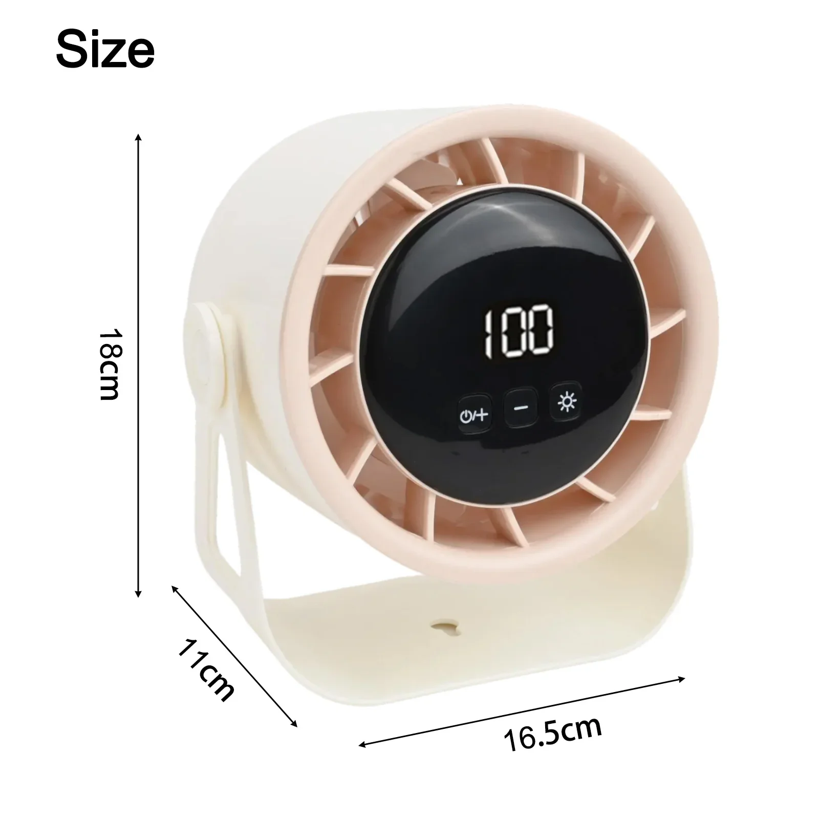 For Improved Air Circulation Rechargeable Desk Fan Fan Ventilation 16.5*11*18cm Real-time Battery Level Display