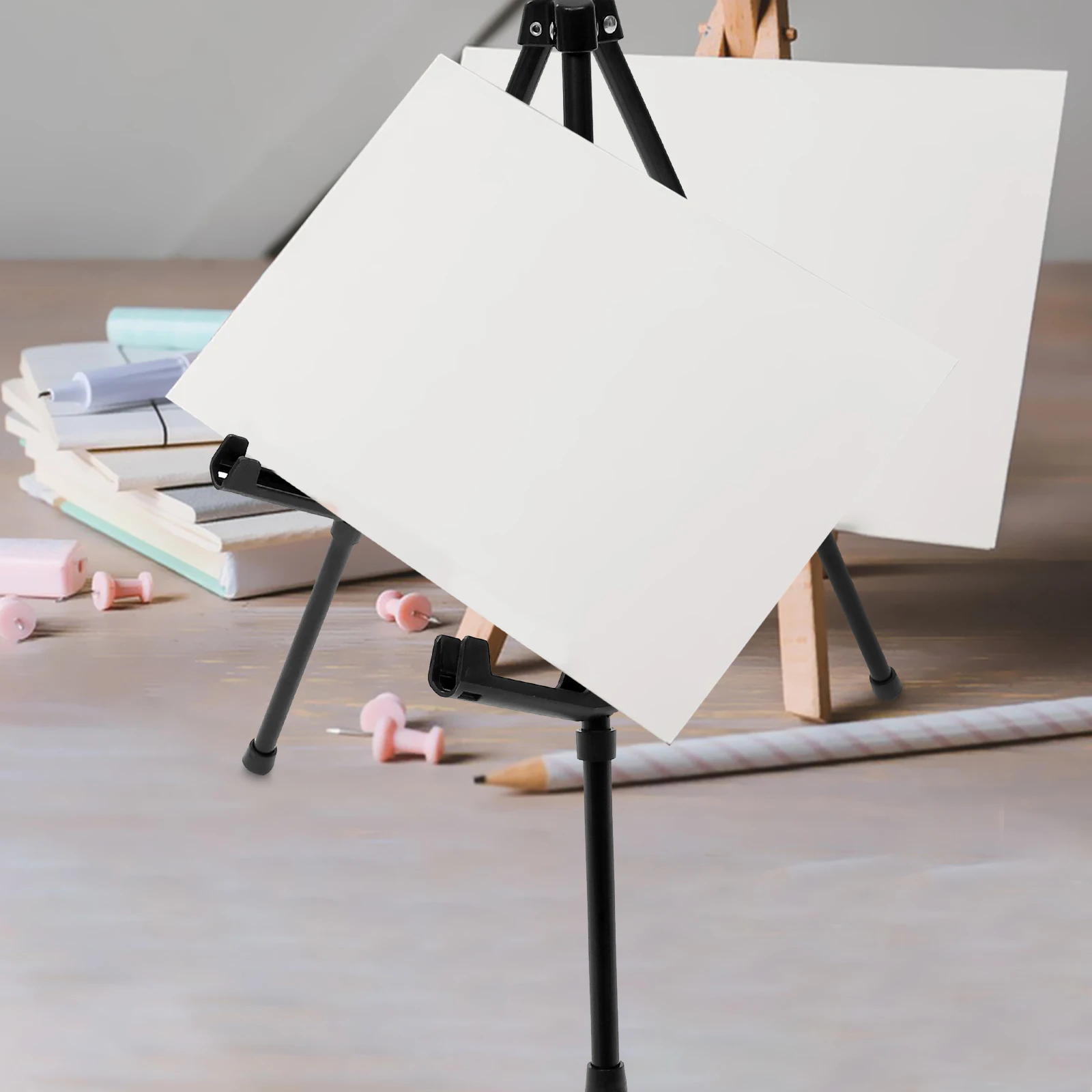 

2pcs Adjustable Table Tripod Easels For Canvas Painting Display Stand Metal Art Craft Sketching Easel Floor Display Easel
