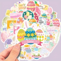 50pcs of Easter Egg Rabbit Graffiti Motorcycle Stickers for Personal Decoration on Guitars, Notebooks, Luggage, Computers