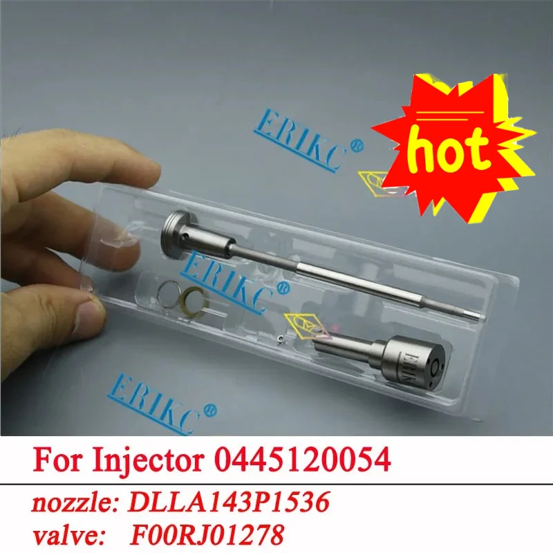ERIKC 0445120054 Injector Repair Kits Nozzle DLLA143P1536 0433171947 Valve F00RJ01278 for 0445120054 CASE IVECO 2855491