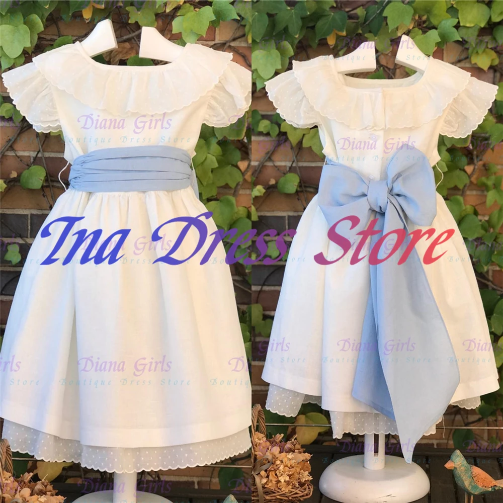 Quality Idyllic First Communion Gowns Lace Print Appliqué Flower Girl Dress Princess Ball Kids Birthday Party Gowns Customized