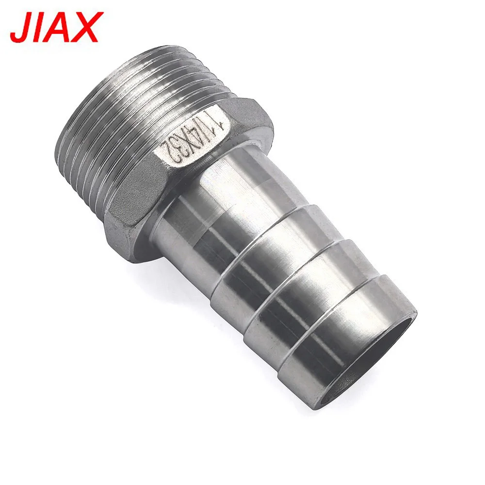 Stainless Steel 1-1/4 Inch Hose Elbow with 1-1/4 Inch NPT Male Thread for Plumbing And Pneumatic Systems Car Accessories