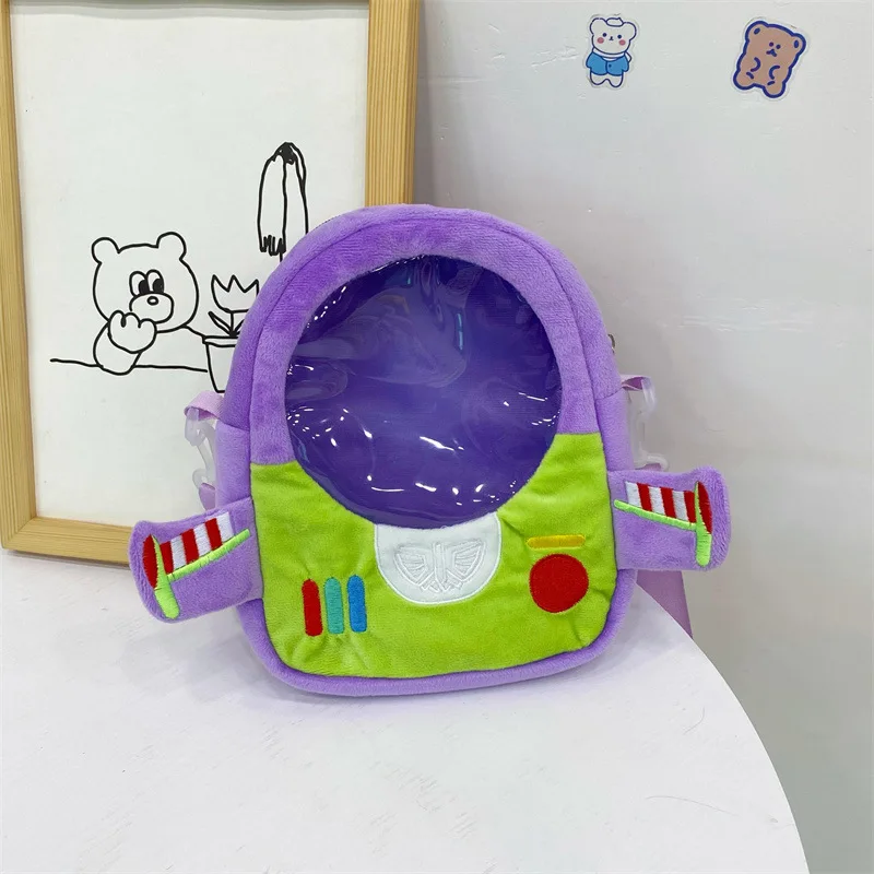 Disney Pixar Toy Story Buzz Lightyear Bag Women Cartoon Plush Shoulder Bag Women Crossbody Bag Small Phone Purse Kids Xmas Gift