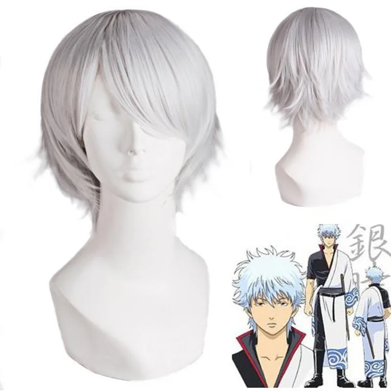 Anime  Cosplay Costumes Sakata Gintoki Cosplay Costume Kimono Halloween Carnival Party Silver Soul Cosplay Costume Wigs