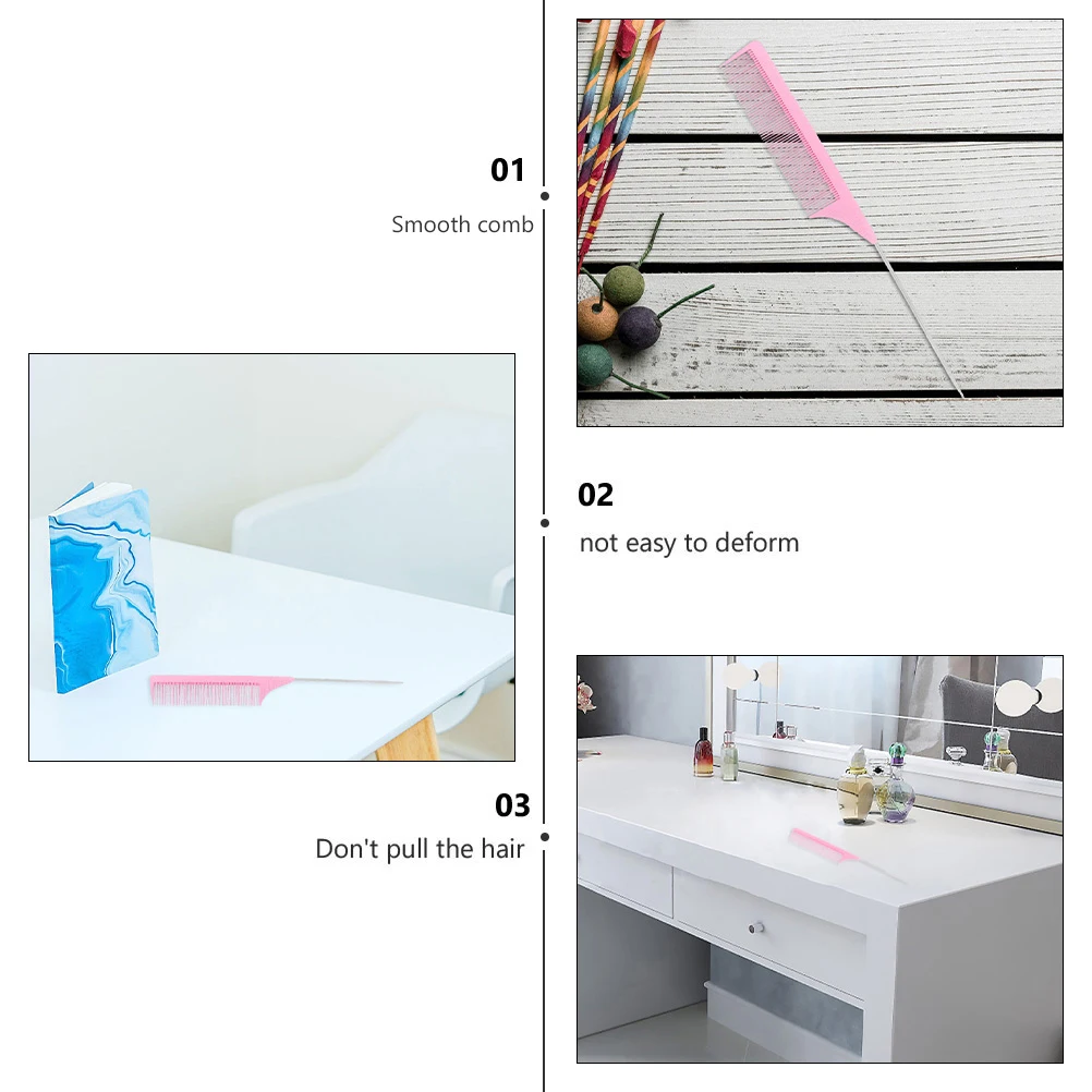 

2Pcs Premium Pintail Comb for Hair Styling Smooth Teasing Pick Comb Ideal for Haircutting and Scalp Massage Professional