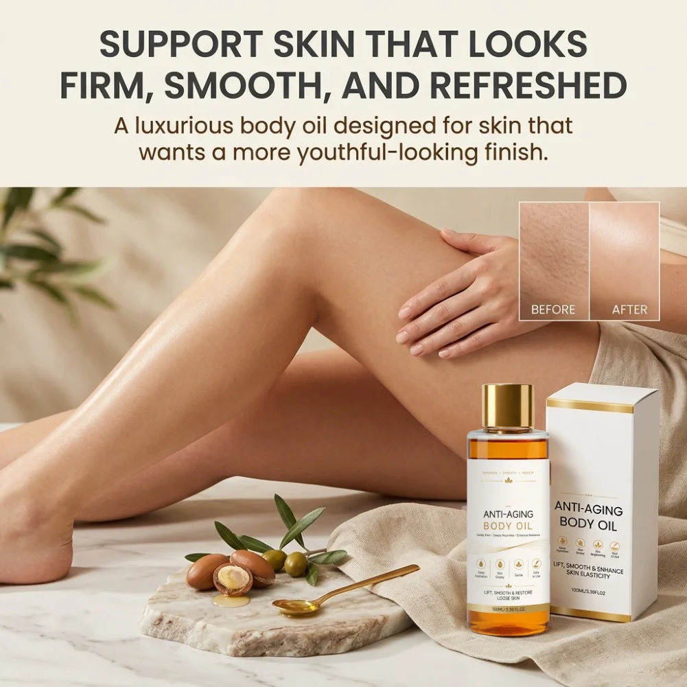 Anti Aging Body Lotion Oil Moisturizing Hydrating Non Greasy Nourishing Skin Firming Smooth Daily Body Care 100ml
