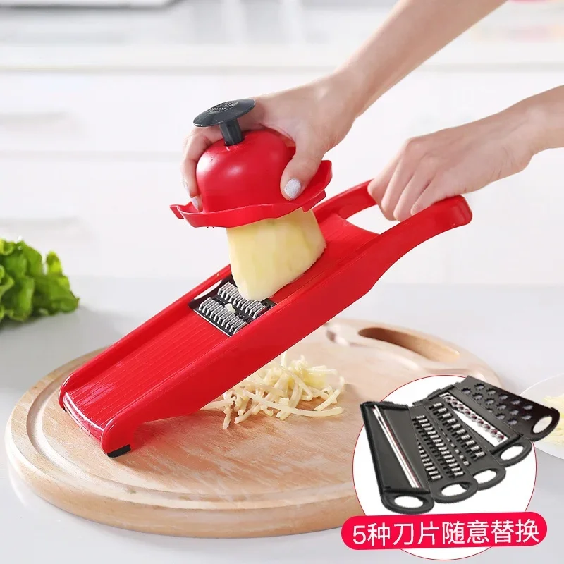 Household Vegetable Cutting Potato Slicer Shredder Multifunctional Fruit Slicer Grater with Handle Kitchen Gadgets Potato Cutter