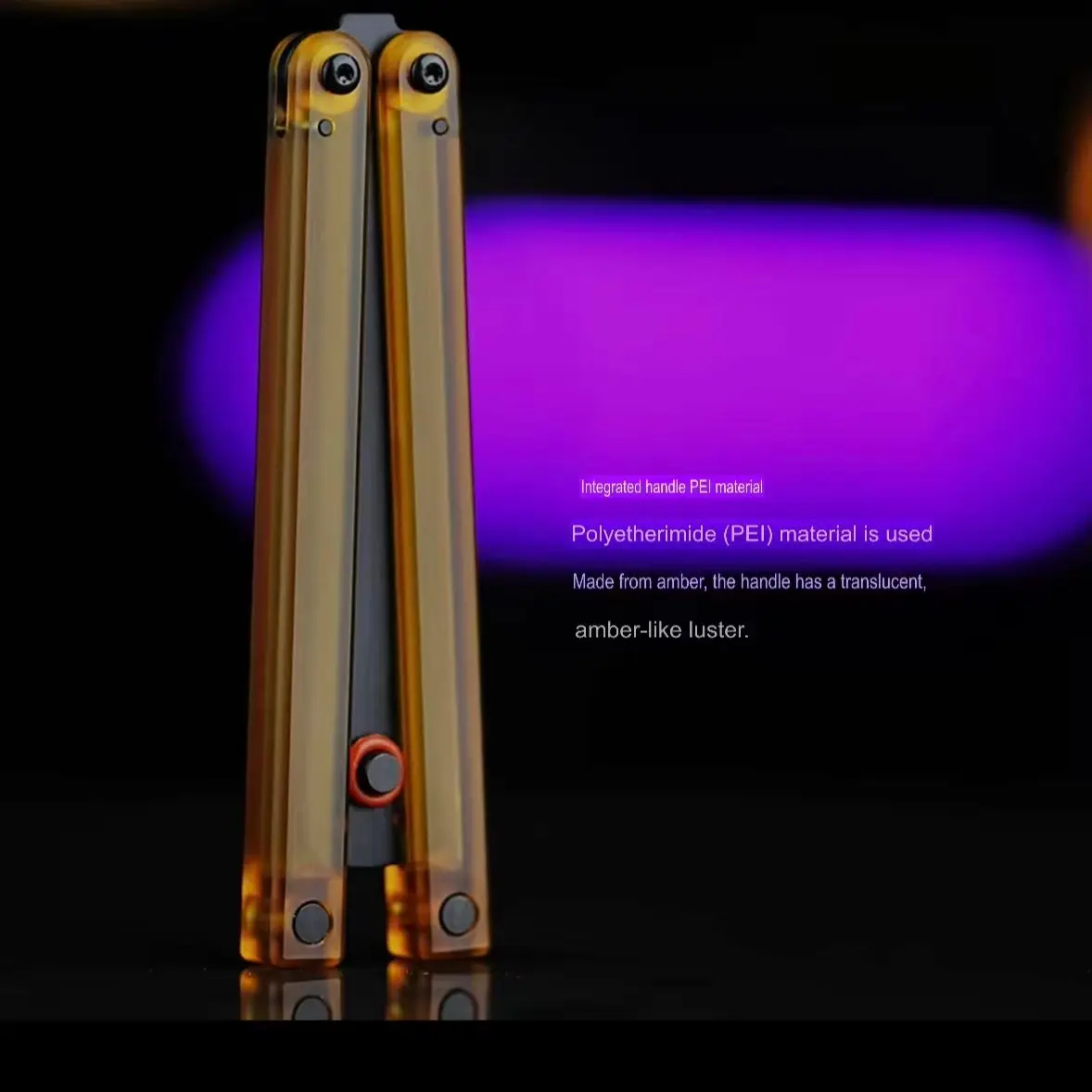 Armed Shark Squiddy-WH Clone Acetal Handle Material Bushing System Balisong Trainer