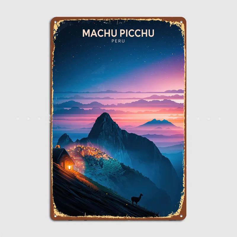 Machu Picchu Peru Metal Custom Sign Living Room Wall Indoor Decor Room Decoration Bedroom Posters Home Decor
