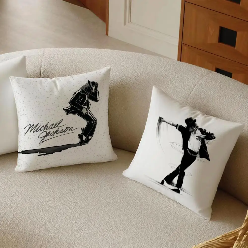 M-Michael Jacksons Cushion Cover Daily Washable Linen Pillowcase Soft  for Sofa Bed Home Room Decor