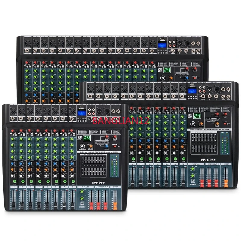 

12 16-channel mixer dual 7-band equalization with 24 digital effects