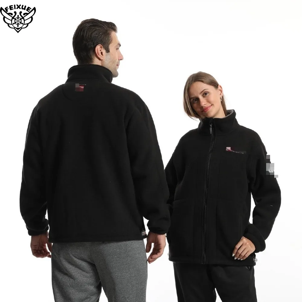 2025 Abrigo de lana para hombre Otoño e Invierno grueso cálido a prueba de viento a prueba de frío suelto de talla grande chaqueta de lana con cuello para deportes al aire libre