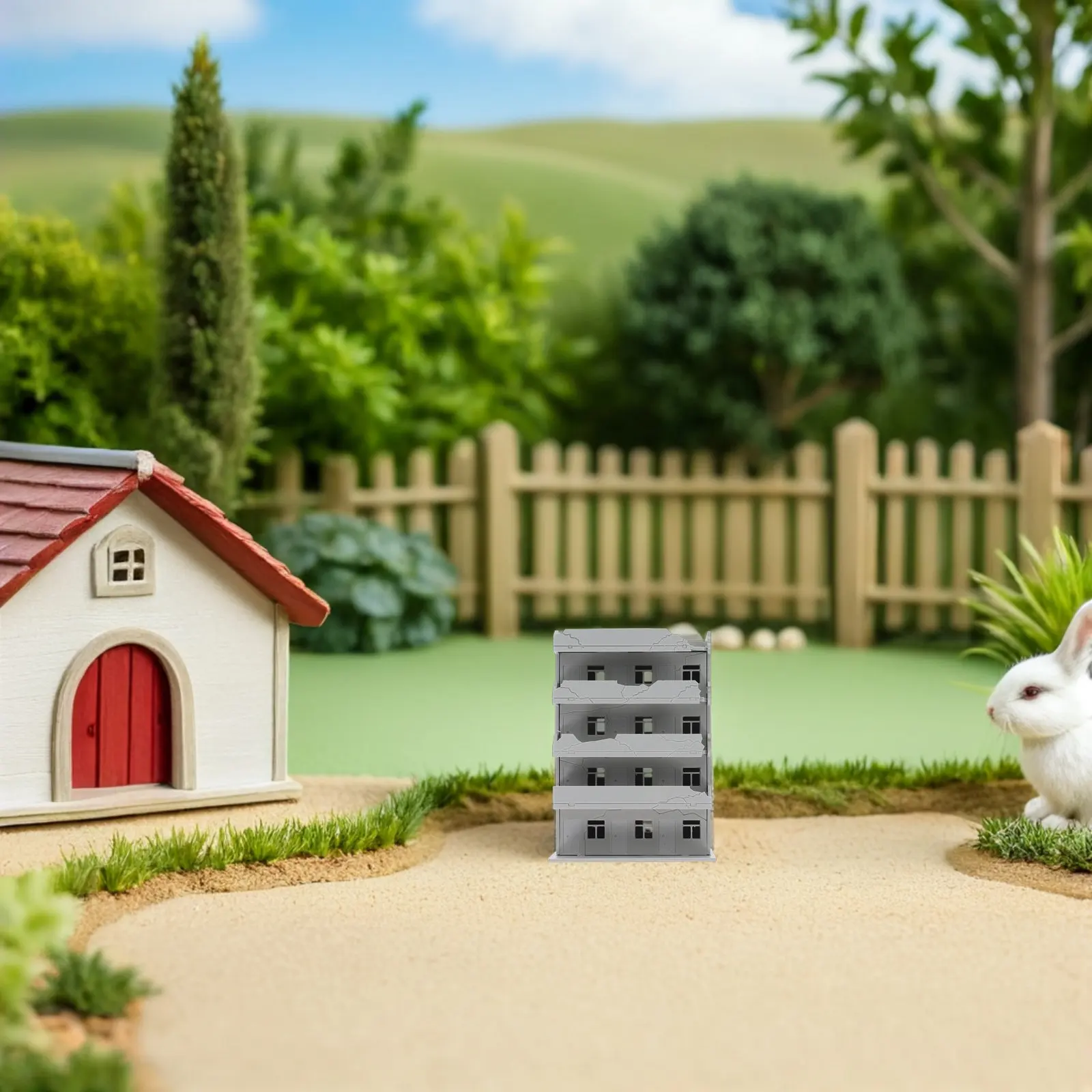 

Миниатюрная модель поврежденного здания в масштабе 1:144, разрушенный дом, архитектурный элемент, пластиковая конструкция, для песочницы, DIY, железнодорожного макета, городской руины