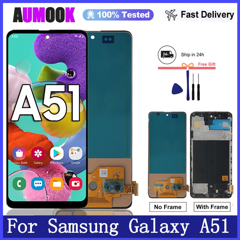 新しいテスト済みディスプレイサムスン-a51-液晶タッチスクリーン-a515f-デジタイザアセンブリ-amoled-サムスン-a51-液晶-sm-a515f-ds-交換用