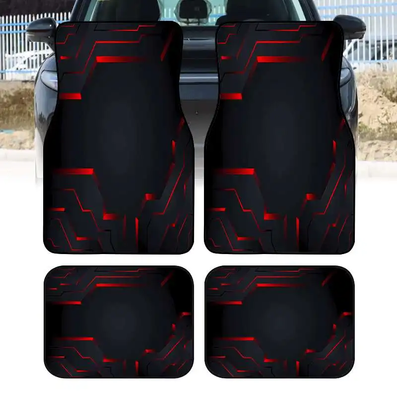 2pcs/4pcs Cool Car Floor Mats, Suitable For Sedans, Trucks, And SUVs, Make An Ideal Gift Choice. These Durable Floor Mats Are Pe