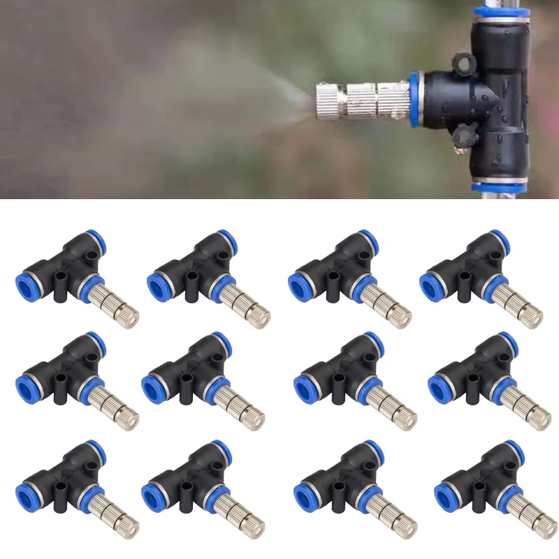 

10PCS Mist Cooling Slip Lock Nozzle with Filter Inside 6Mm Low Pressure Atomization Micro-nozzles Garden Irrigation Spray