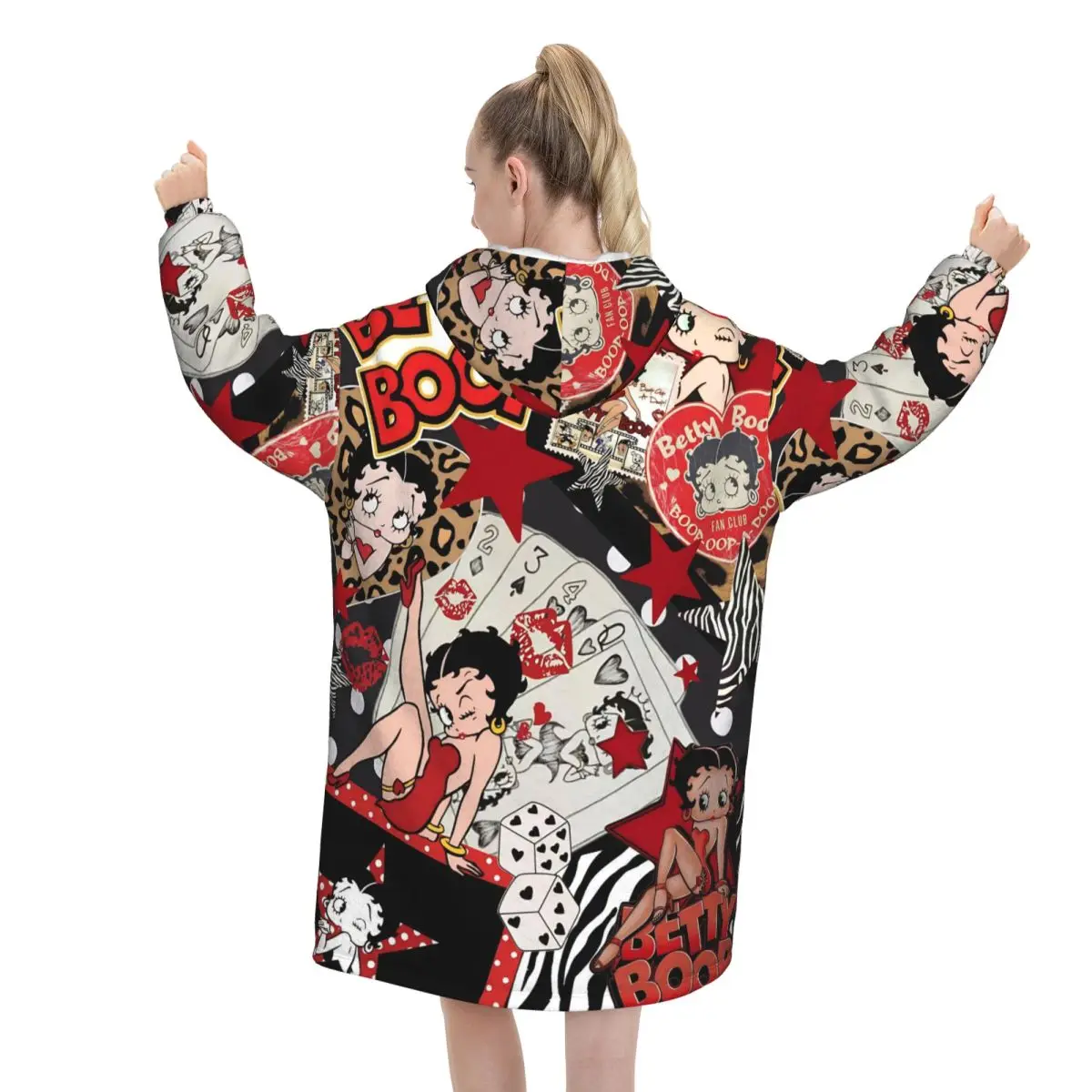 B-Bettys Boops ウェアラブルブランケットパーカー レディース メンズ オーバーサイズ スウェットシャツブランケット ポケット付き
