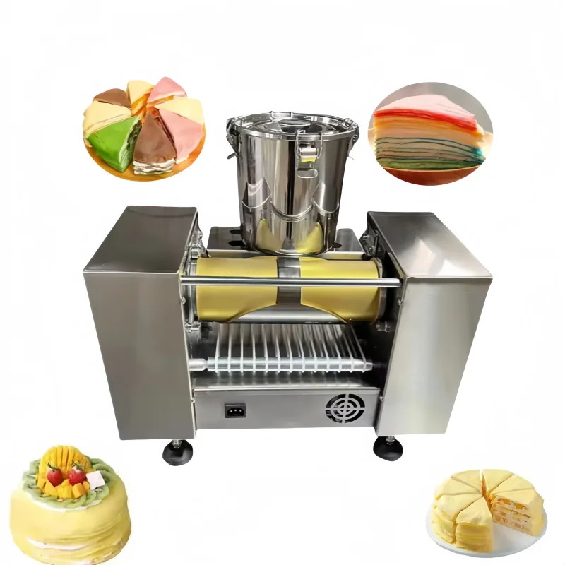 Venda quente elétrica comercial crepe ovo rolo panqueca primavera rolo camada crepe equipamentos mil camadas bolo máquina