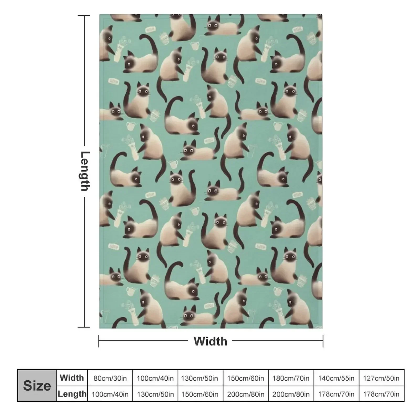 Bad Siamese Cats Knocking Stuff Over Throw Blanket Cute Designers Sofa valentine gift ideas Heavy Luxury Blankets