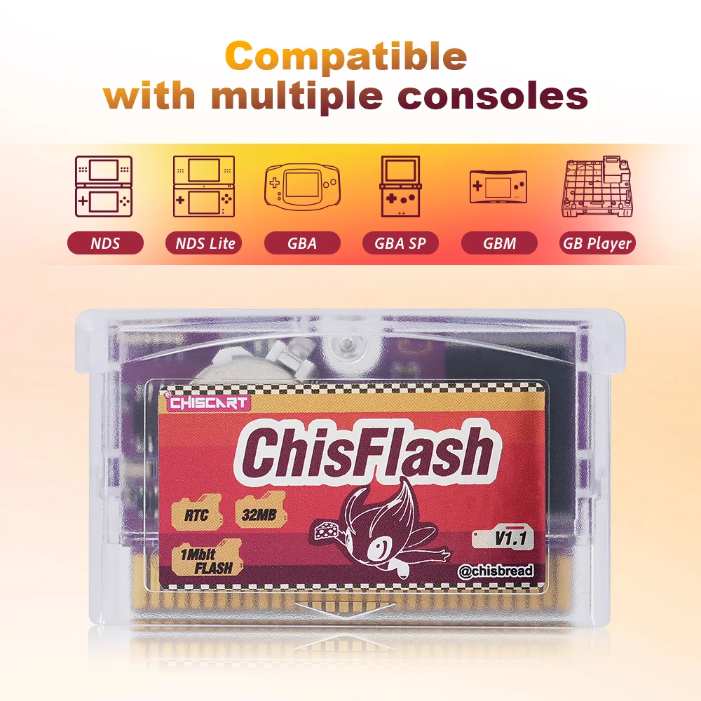 ChisFlash V1.1 RTC Edition Game Cart Reader Compatible Nintendo GBA / GBA SP / GB Micro / DS / DS Lite / Game Boy Player Console view 2