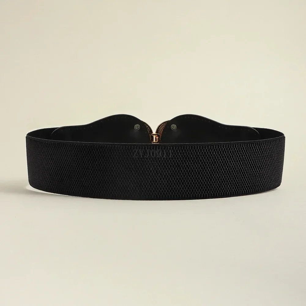 สุภาพสตรีแฟชั่นเข็มขัดกว้างเสื้อเสื้อกันหนาว Elastic เอว Seal เข็มขัดรัดตัวสําหรับผู้หญิงดอกไม้หัวเข็มขัดหญิงเข็มขัด