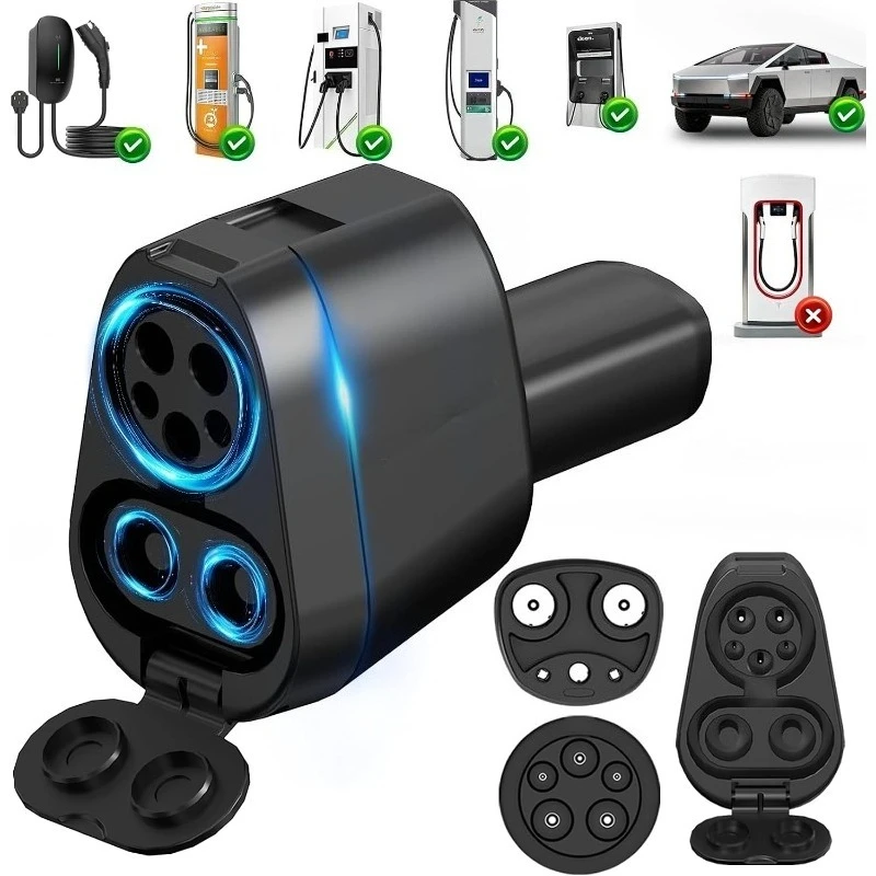 250KW High Speed CCS1 To J1772 EV Charger Adapter for Tesla Model 3 Y X S AC DC Fast Charge Electric Vehicle Charging Converter