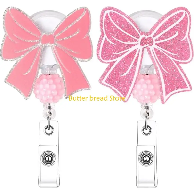 W89C Funny Nursing Doctor Teacher Badge Holder Badge Reels Holder Retractable Card Holder with Alligators Clip for Nurse