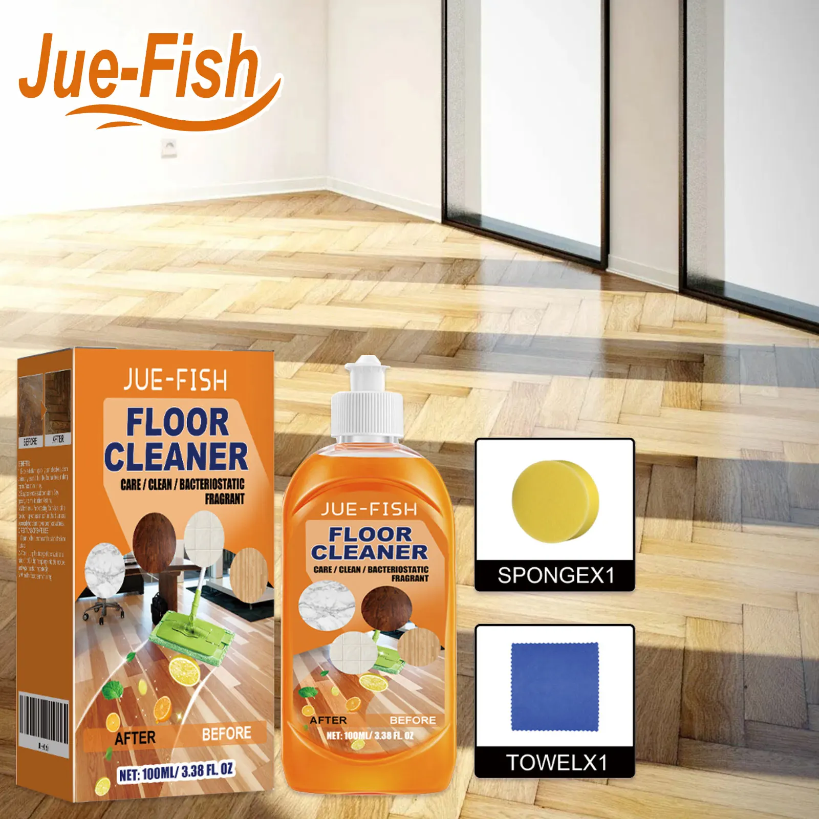 Floor Cleaner Remove Dirt Stains Quick Drying Polishing Brighten Floor Detergent for Wooden Floor Ceramic Tile Cleaning Solution