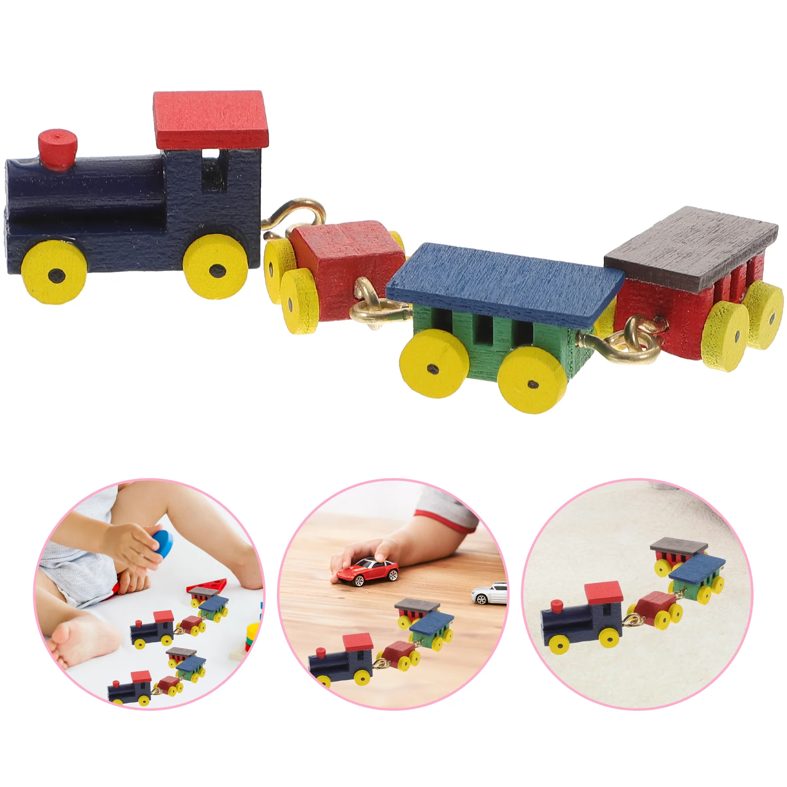 

Dollhouse Train Cars for Boys Childrens Toys Home Decor Scene Adornment Miniature Model