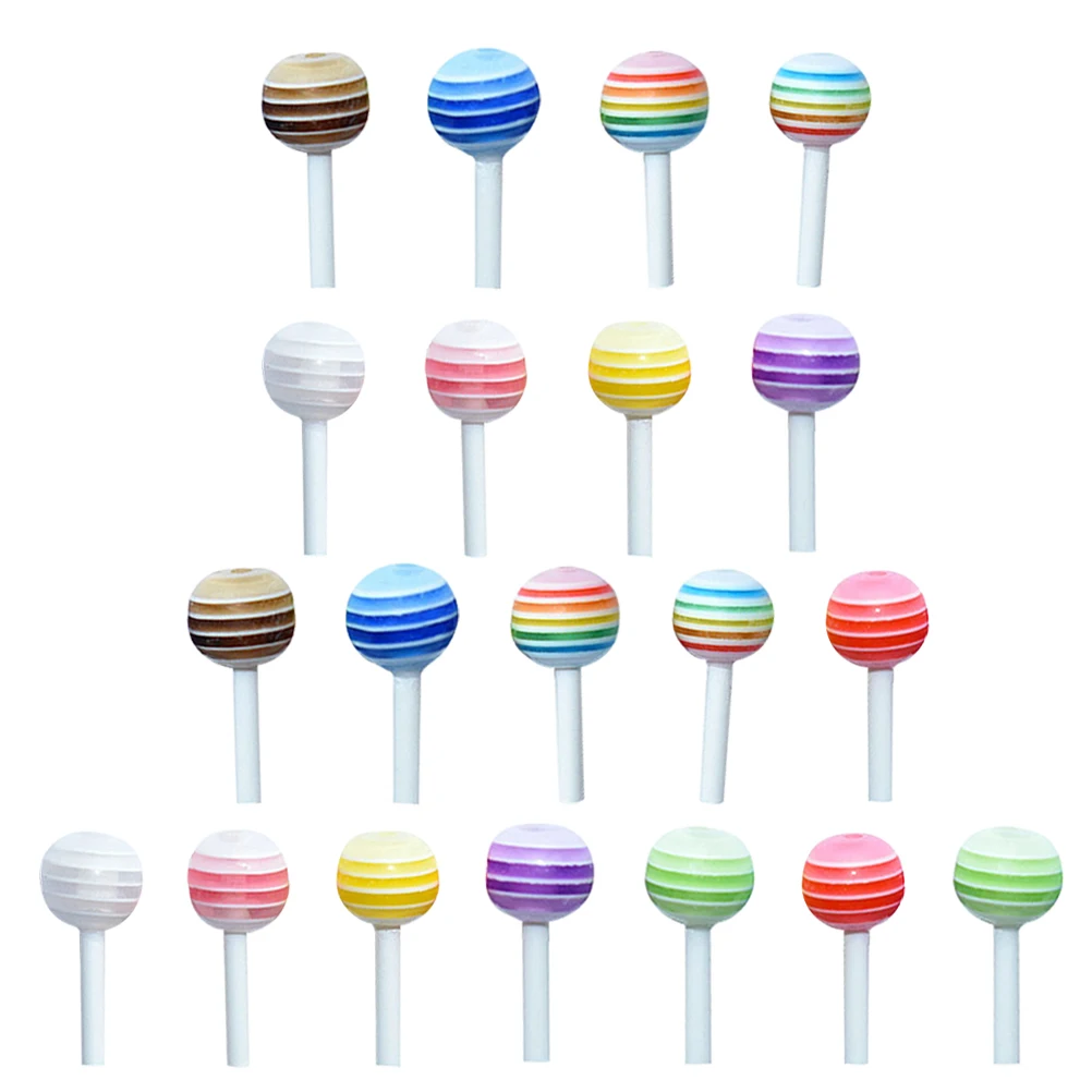 

25pcs Simulated Lollipop Mini House Decors Plastic Colorful Lollipop For Dollhouse Kitchen Dining Room Decoration Mini Lollipops