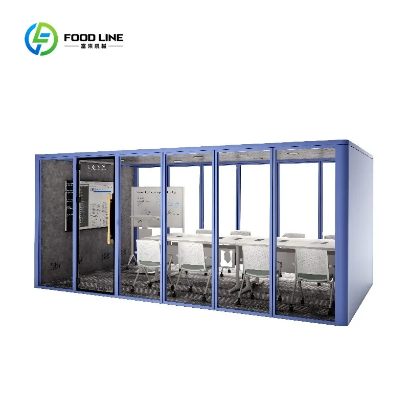 Customized Large Soundproof Meeting Booth 10+ People Modular Movable Silent Conference Cabin Eco-Friendly Dual Fresh Air Pod