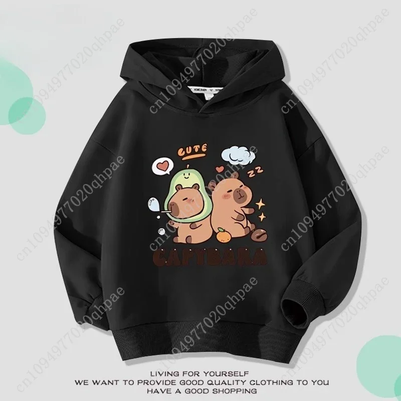 الأطفال الخريف والشتاء كابيبارا الأفوكادو مقنعين البلوز للبنين والبنات لطيف 2025 جديد في الهواء الطلق تنوعا بلايز عادية