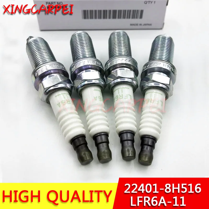 4pcs 22401-8H516 LFR6A-11 3672 Car Spark Plug  For Yamaha F115 F225 F250 F300 Nissan Almera Primera LF115/250/300