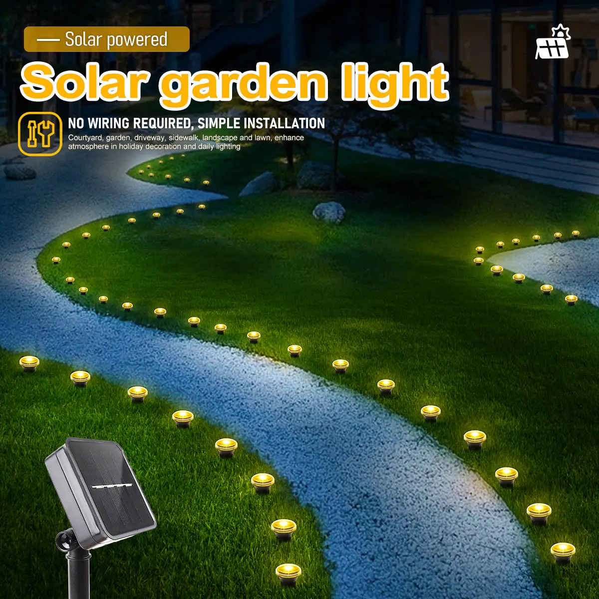 الطاقة الشمسية LED حديقة مسار الضوء 15/30 المصابيح 8 طرق في الهواء الطلق مصباح حديقة مقاوم للماء للتخييم حفلات الزفاف عيد الميلاد عطلة الإضاءة