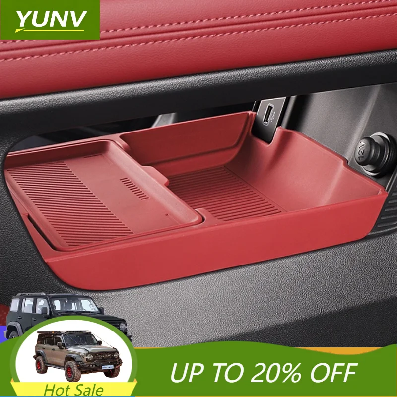 YUNV Storage Box for GWM Wey Tank 300 2025 TPE Interior Modification Accessories Interior Accessory Center Console Organizer Tra